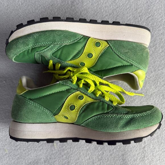 Saucony Jazz green sneakers - Style 1044-143 two tone - retro - womens size 5 - Picture 5 of 9